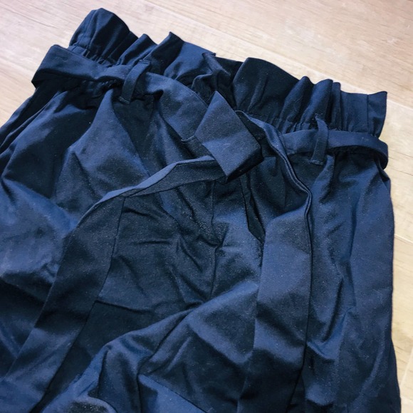 NWT Astra size 12 navy blue high waist paperbag tapered leg pants with belt - Picture 4 of 4